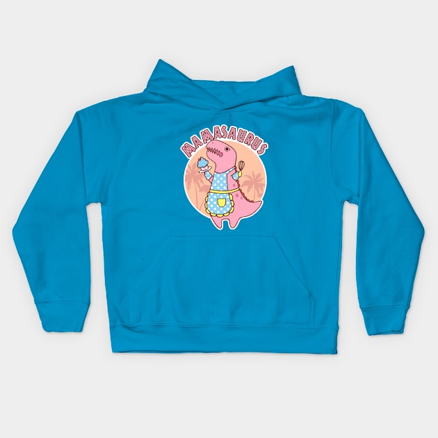 Mamasaurus Kids Hoodie by SarahJoncas